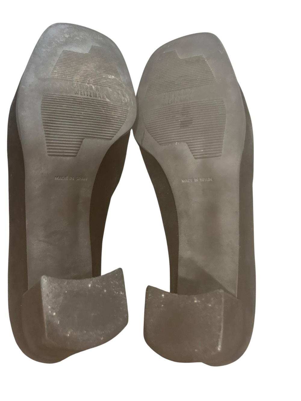 Stuart Weitzman Black Suede Loafer 9.5 B Chain Block Heel dark academia office - Picture 7 of 16